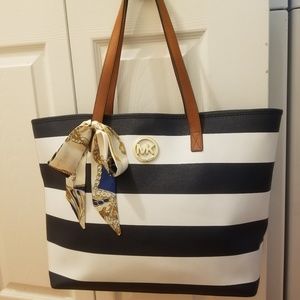 Michael Kors striped tote